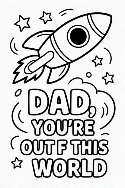 Father's Day card coloring pages free printable