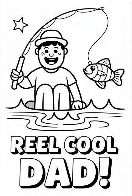 Father's Day card coloring pages free printable