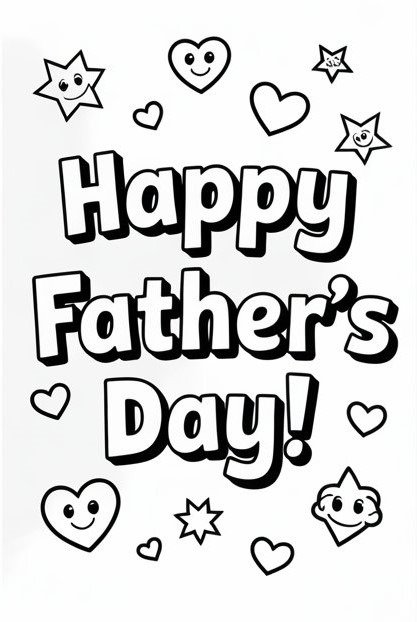 Father's Day card coloring pages free printable
