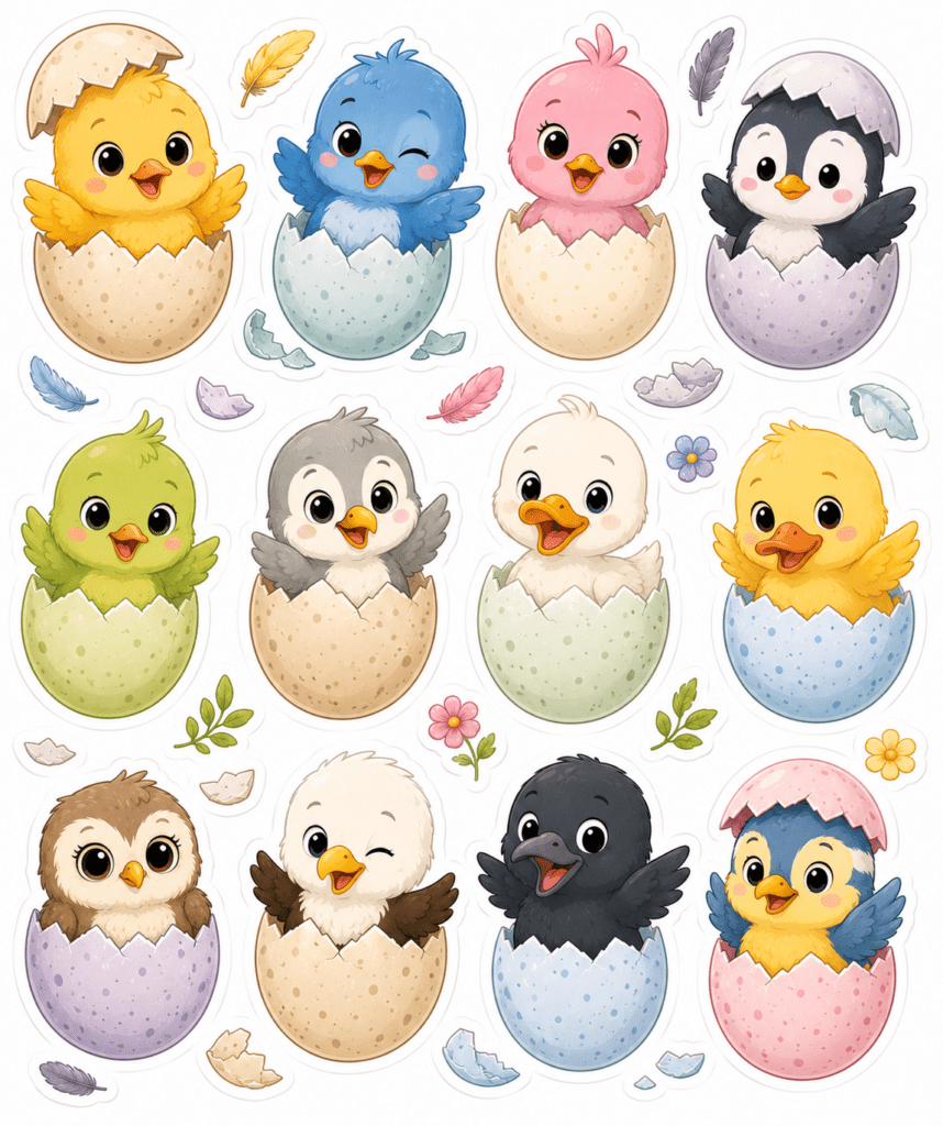 kawaii animals stickers free printable