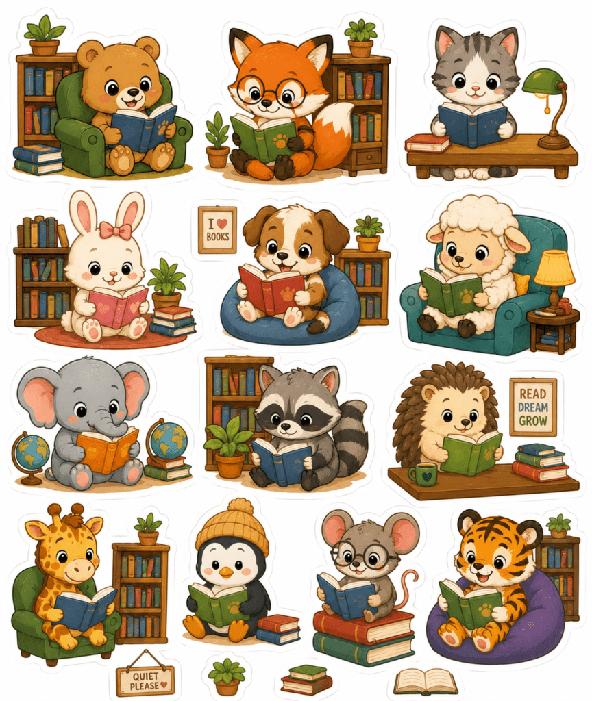 kawaii animals stickers free printable