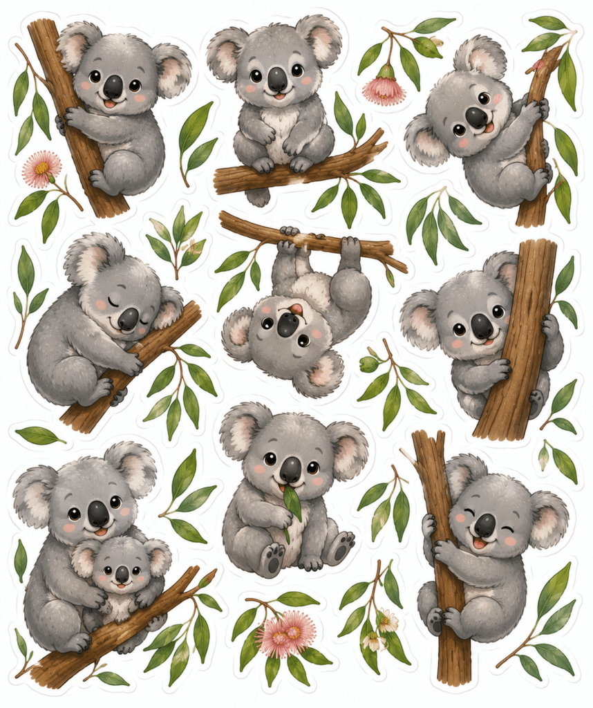 kawaii animals stickers free printable