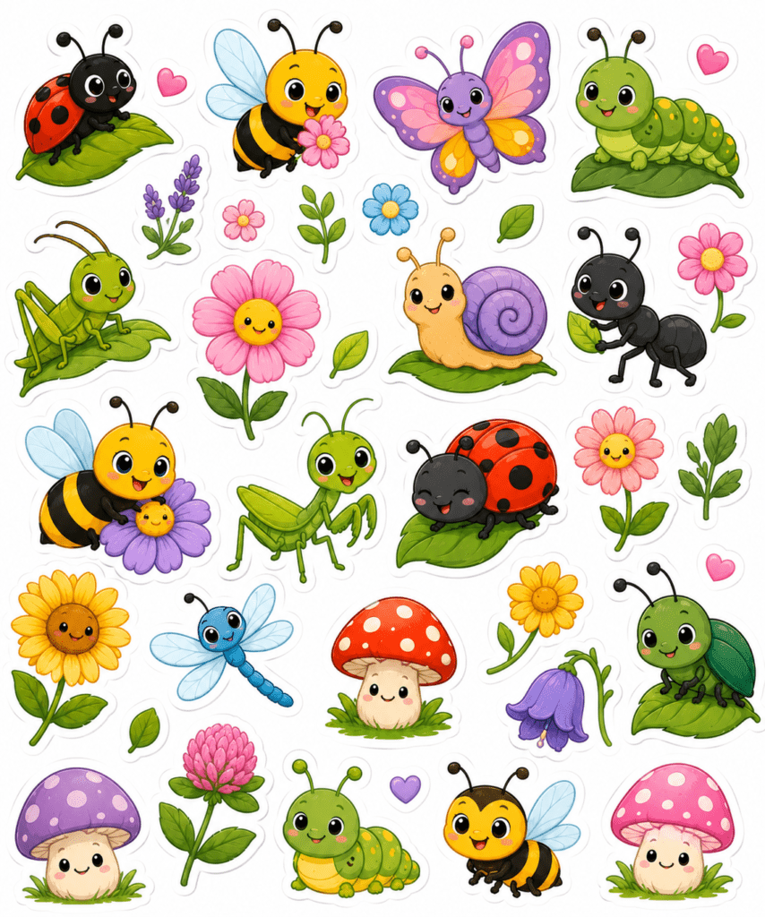 kawaii animals stickers free printable