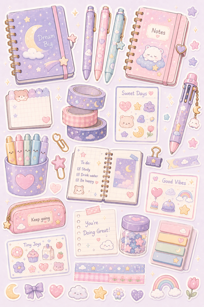 kawaii stickers sheet free printable