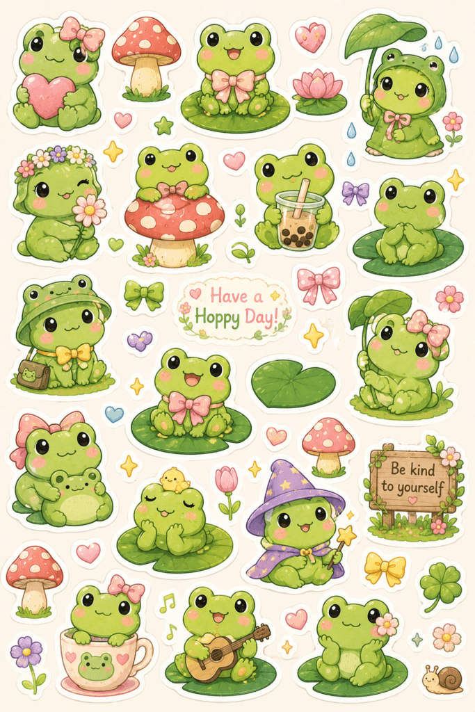 kawaii stickers sheet free printable