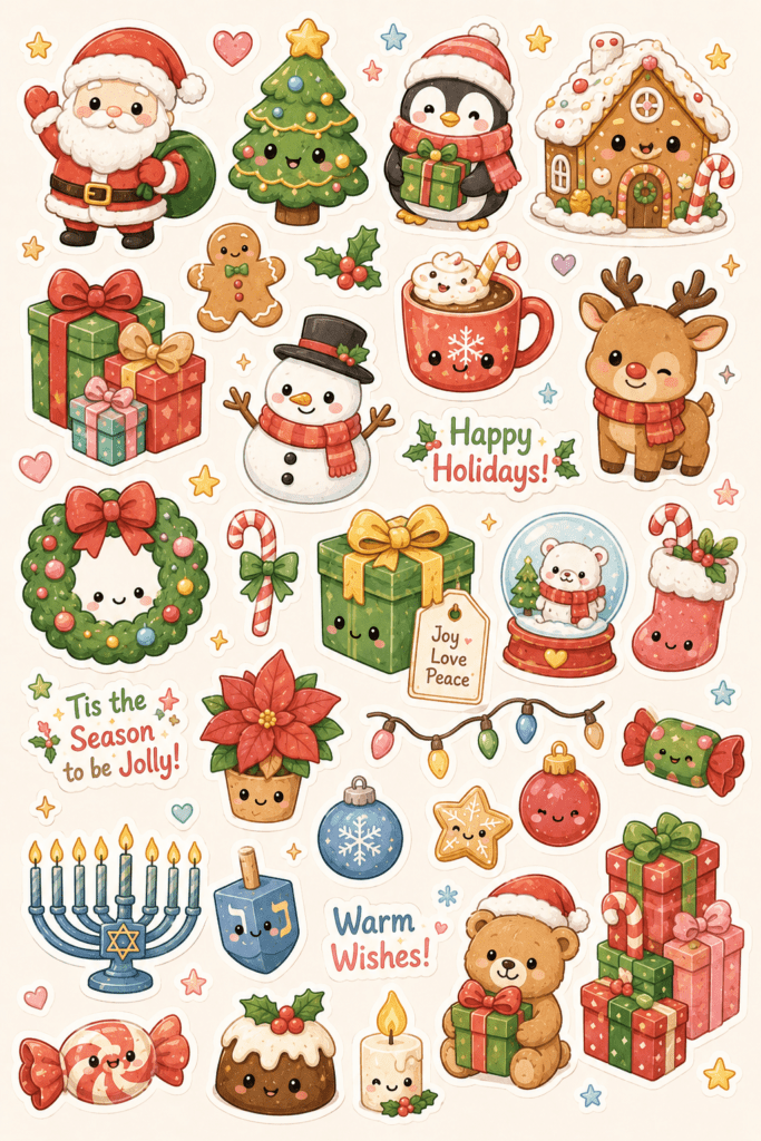 kawaii stickers sheet free printable