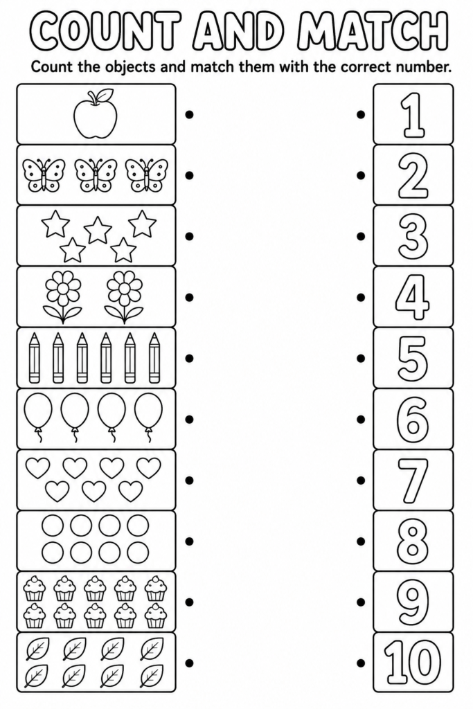 number activities for preschoolers free printable