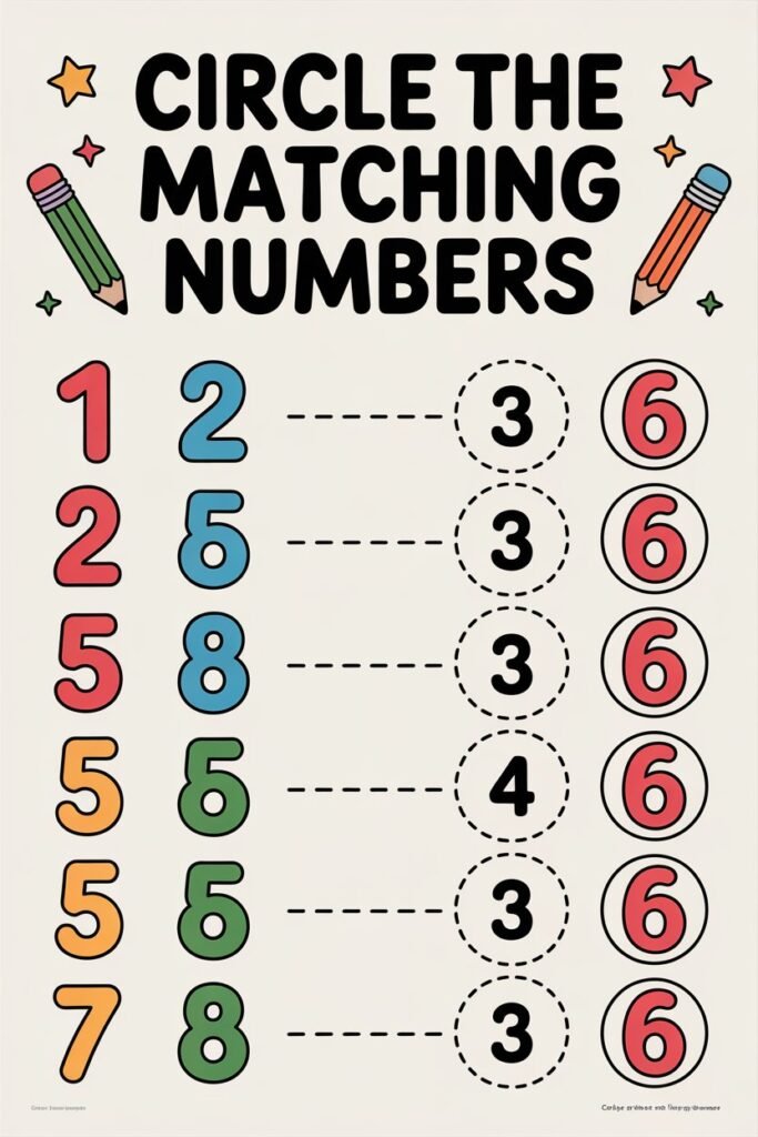 number activities for preschoolers free printable