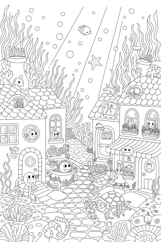 Sea Creatures Coloring Pages Free Printable
