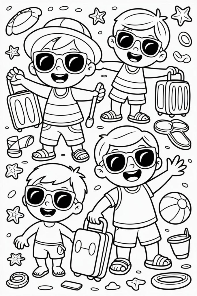 Summer Coloring Pages Free Printable for Kids