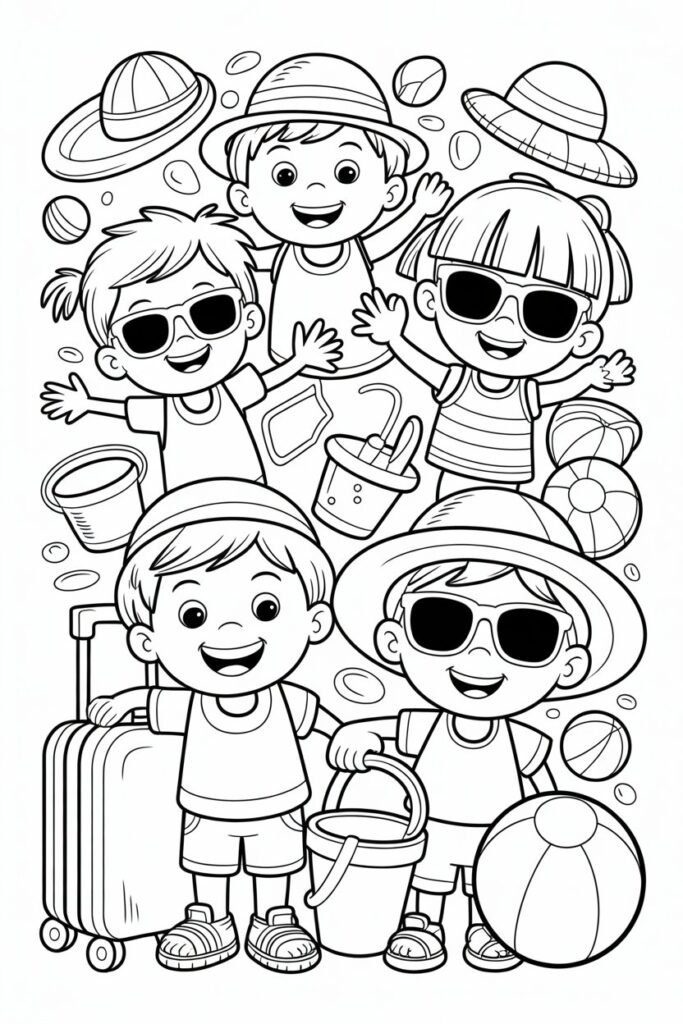Summer Coloring Pages Free Printable for Kids
