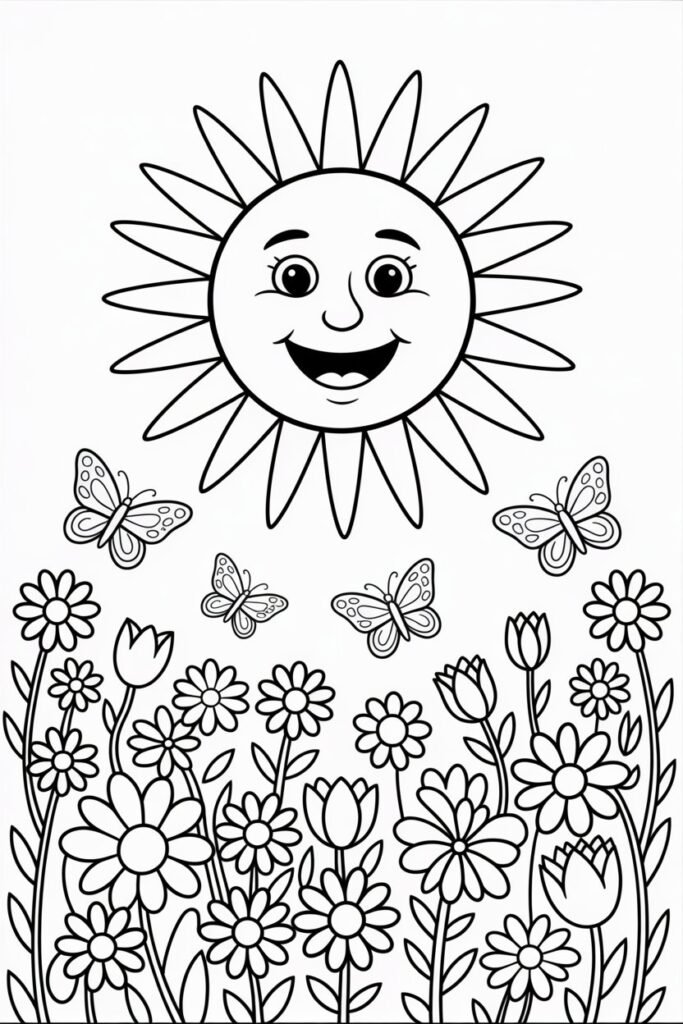 Summer Coloring Pages Free Printable for Kids