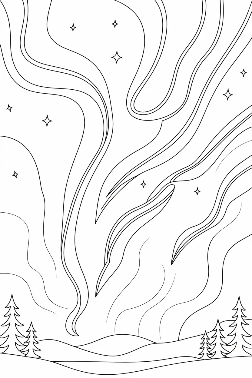 Aurora Design 2 - Aurora Coloring Pages Free Printable for Kids - Magical
