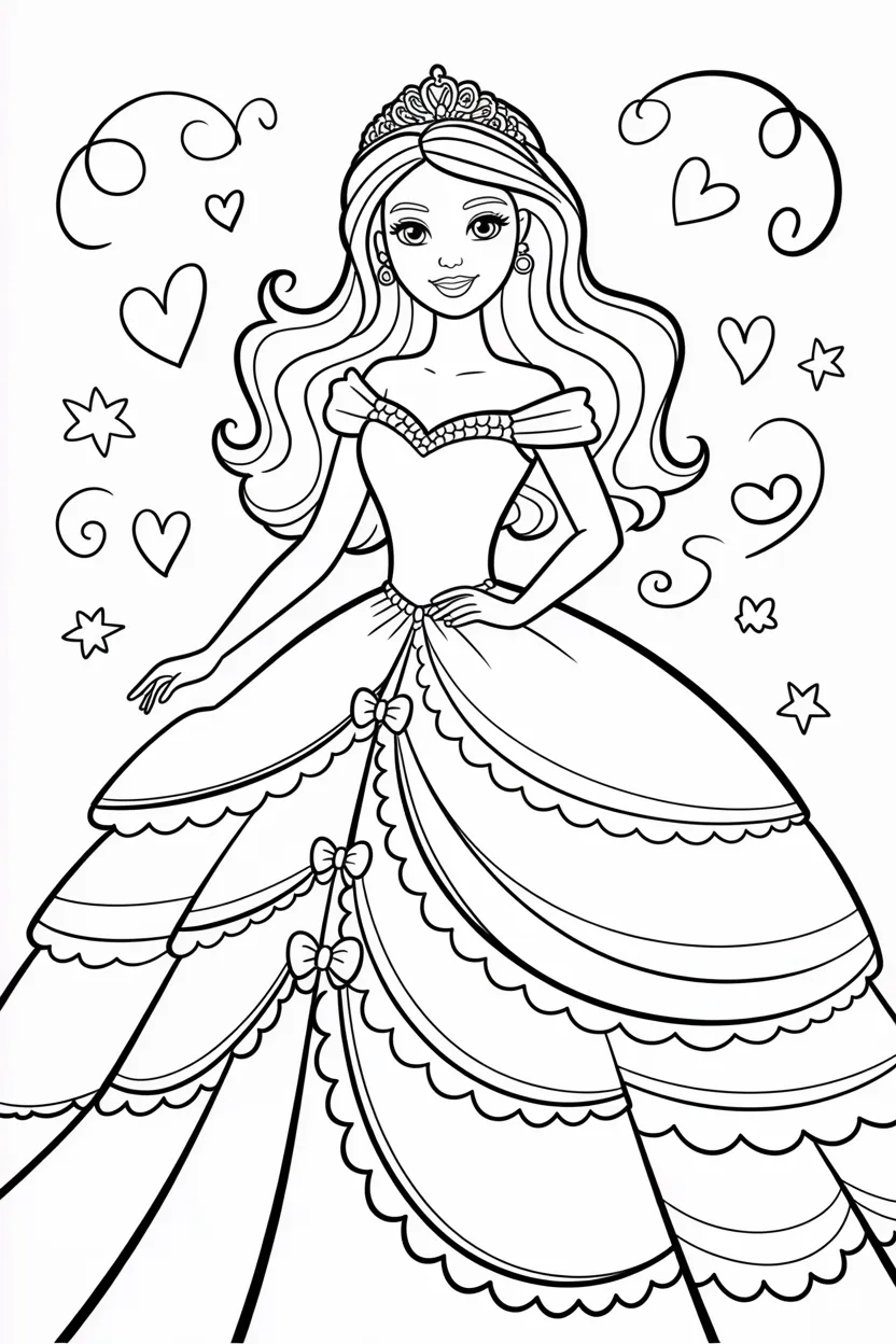 4 Barbie coloring pages free printable