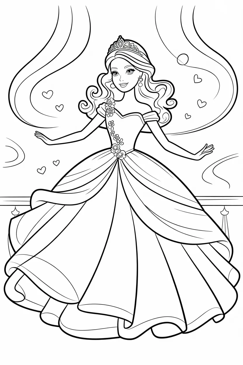 Barbie Design 3 - Barbie coloring pages free printable for Kids - Cute