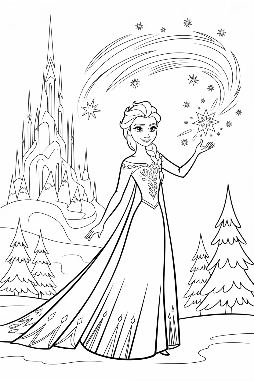 Frozen Design 3 - Frozen Coloring Pages Free Printable for Kids - Elsa