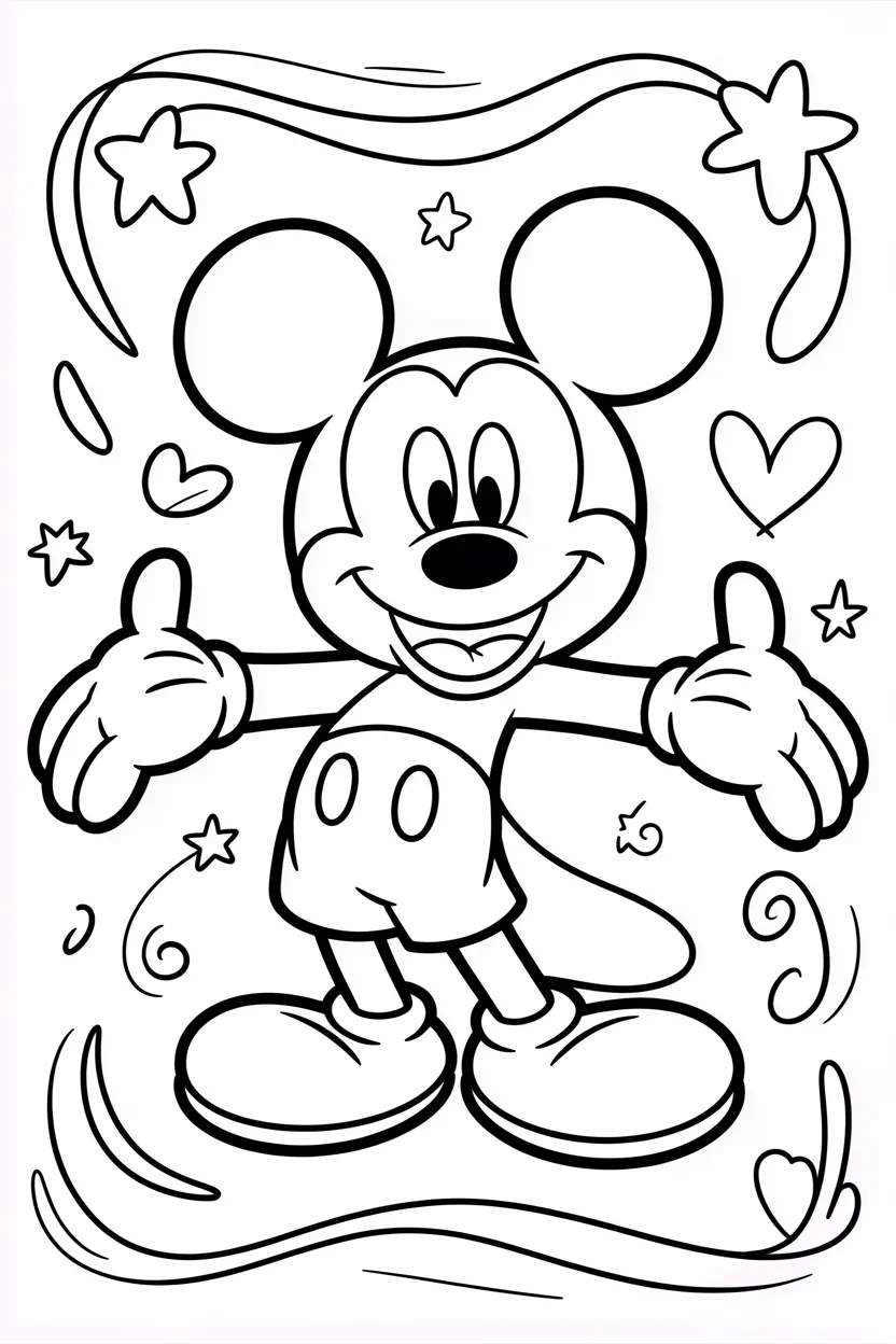 Mickey mouse Design 1 - Mickey Mouse Coloring Pages Free Printable for Kids