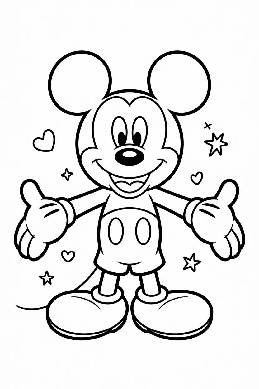 Mickey mouse Design 2 - Mickey Mouse Coloring Pages Free Printable for Kids