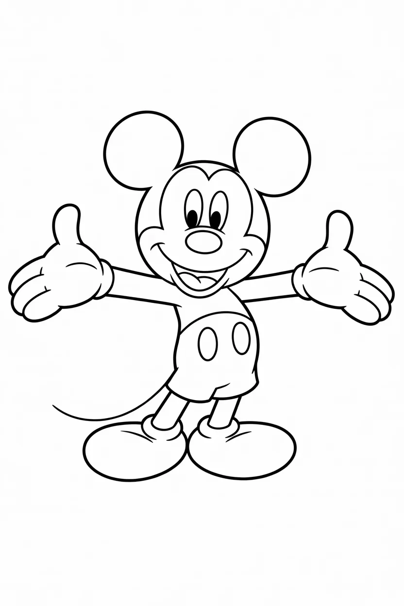 Mickey mouse Design 2 - Mickey Mouse Coloring Pages Free Printable for Kids (2)