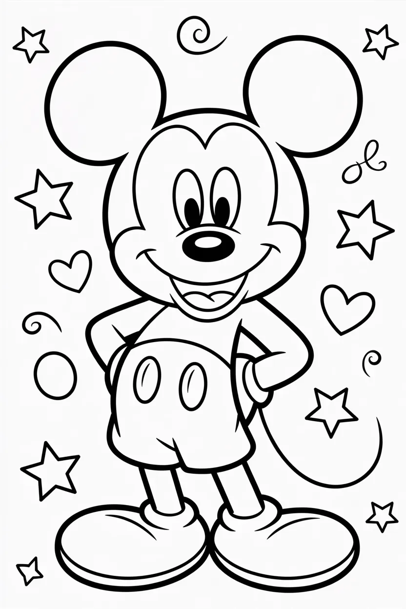 Mickey mouse Design 2 - Mickey Mouse Coloring Pages Free Printable for Kids (3)