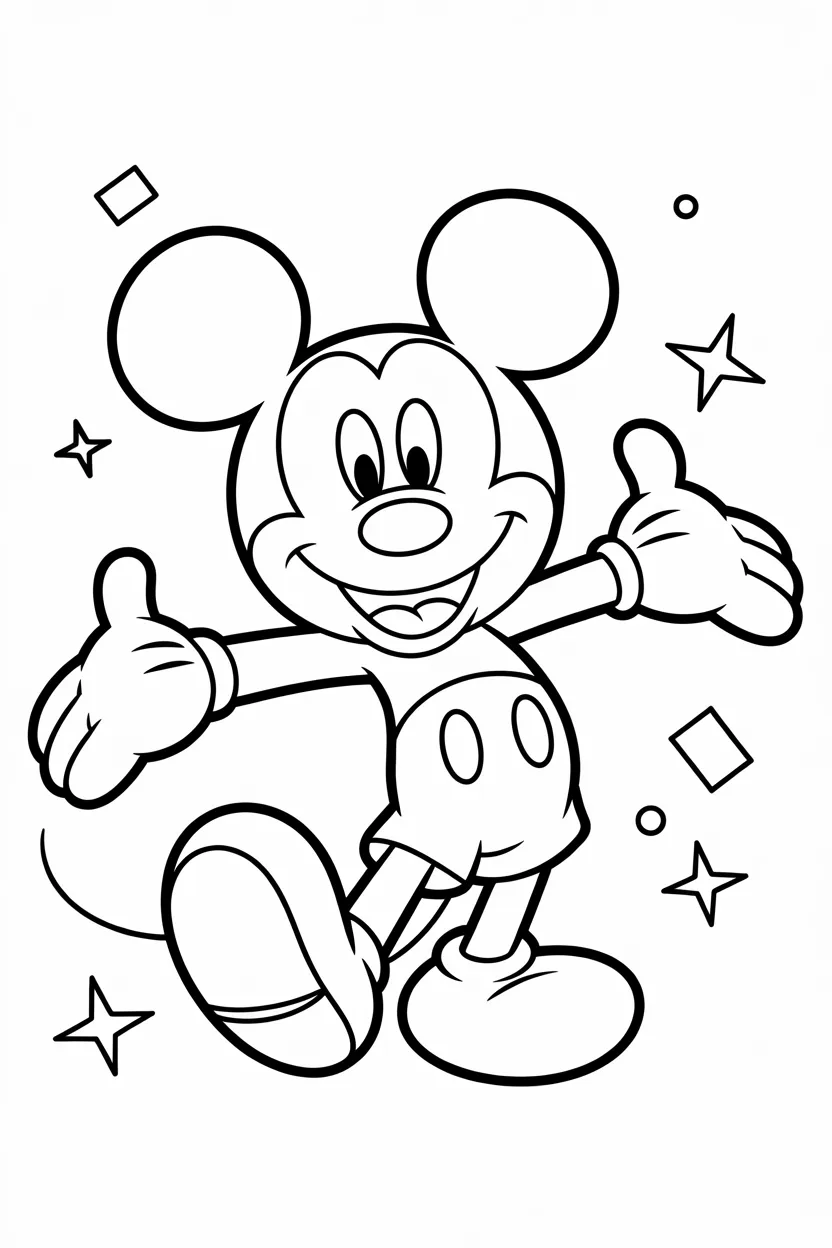 Mickey mouse Design 1 - Mickey Mouse Coloring Pages Free Printable for Kids (4)