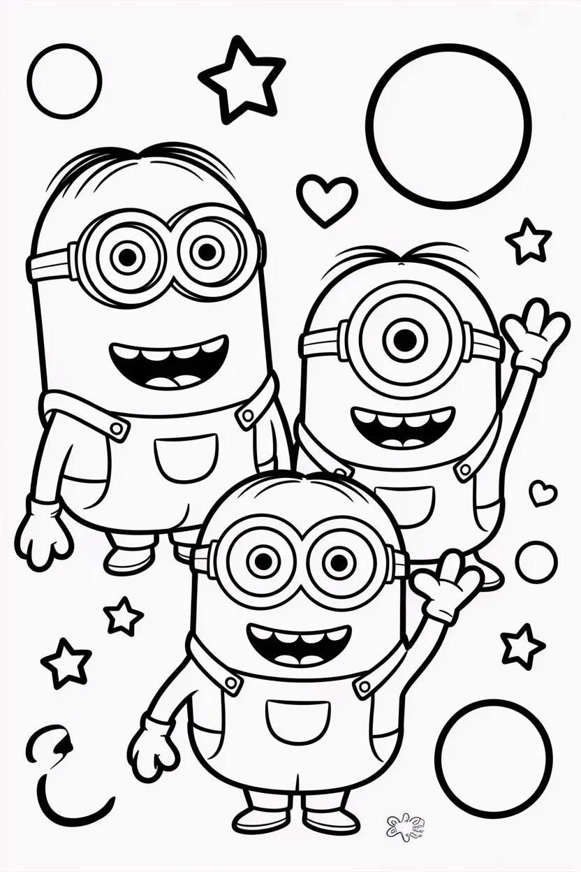 Minions Design 3 - Minions coloring pages free printable - Pack Creative