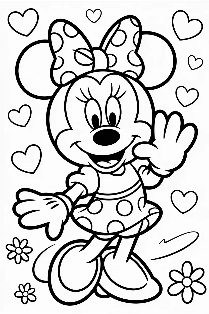 Minnie mouse Design 1 - Minnie Mouse Coloring Pages Free Printable for Kids