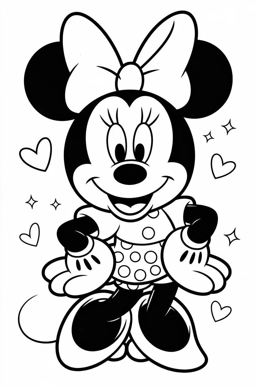 Minnie mouse Design 2 - Minnie Mouse Coloring Pages Free Printable for Kids