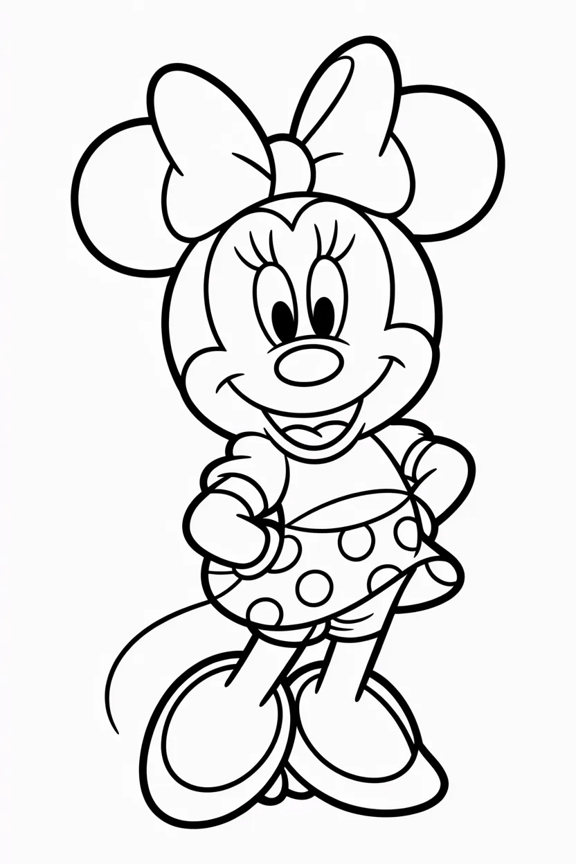 Minnie mouse Design 3 - Minnie Mouse Coloring Pages Free Printable for Kids