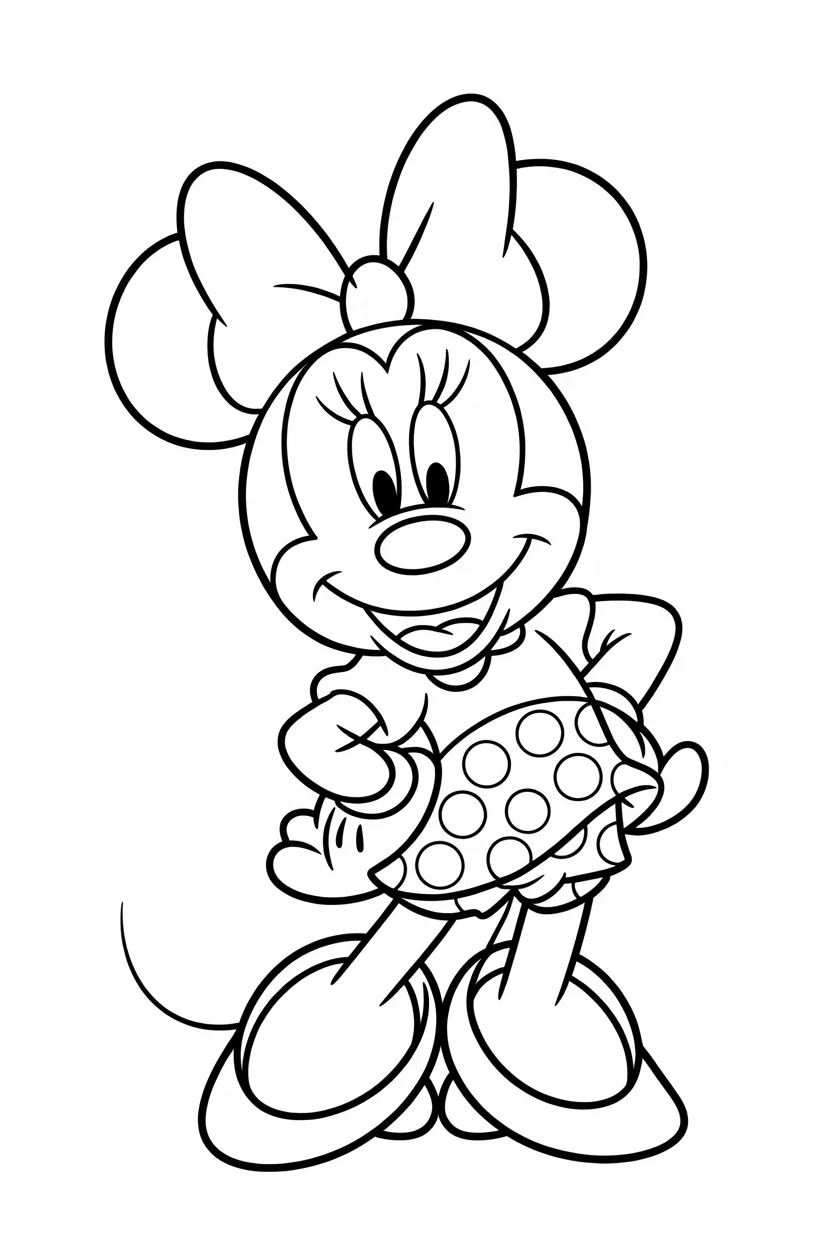 Minnie mouse Design 4 - Minnie Mouse Coloring Pages Free Printable for Kids