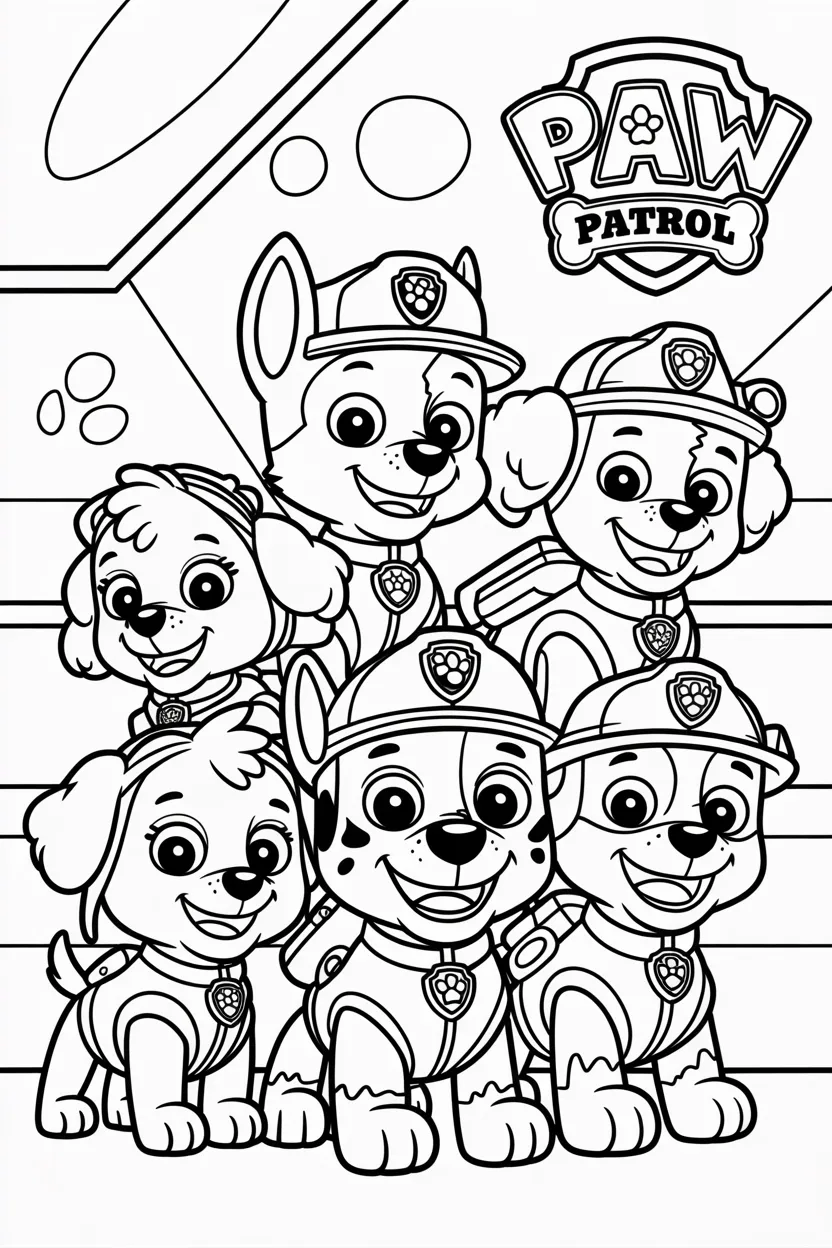 Paw petrol Design 1 - Paw petrol coloring pages free printable for Kids - Engagi