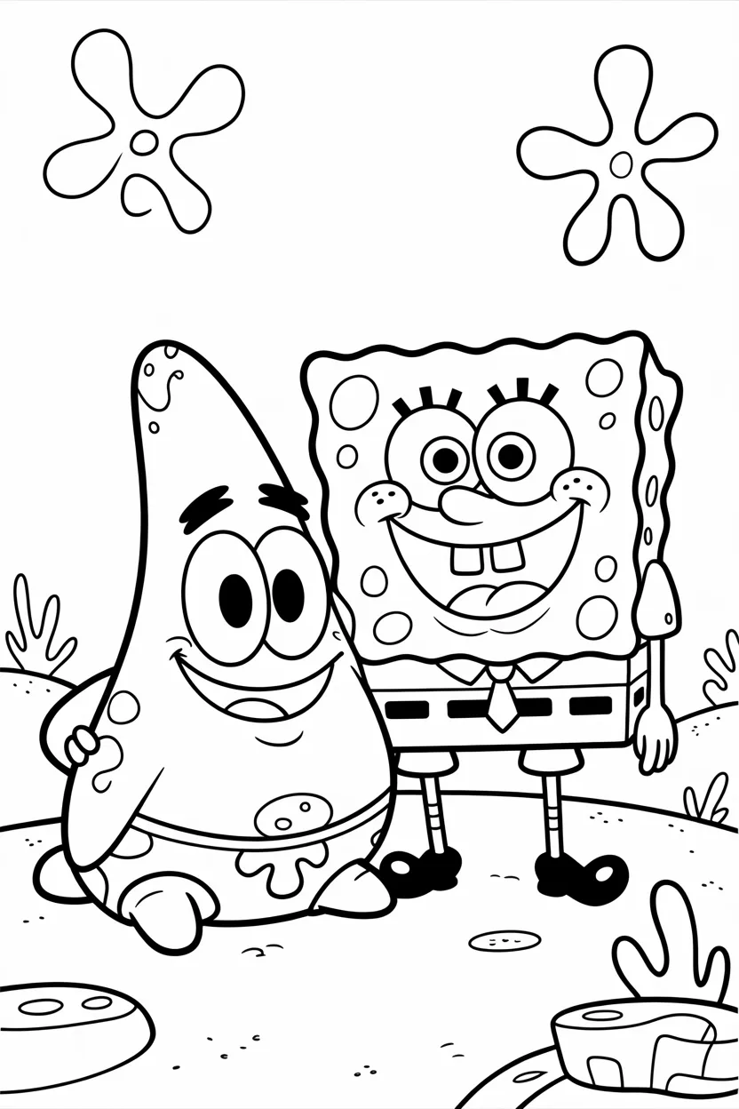 Spongebob patrick Design 2 - Spongebob and Patrick Coloring Pages Free Printable - Pack