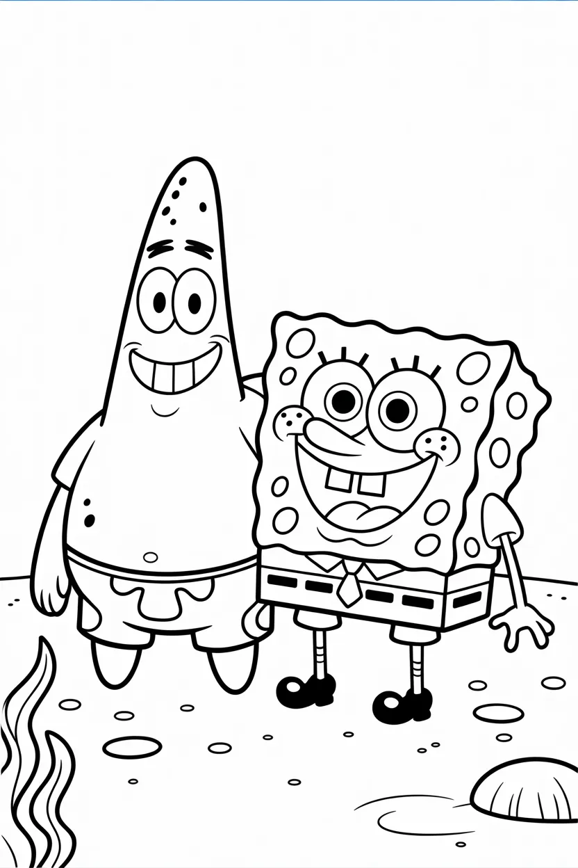 Spongebob patrick Design 3 - Spongebob and Patrick Coloring Pages Free Printable - Pack