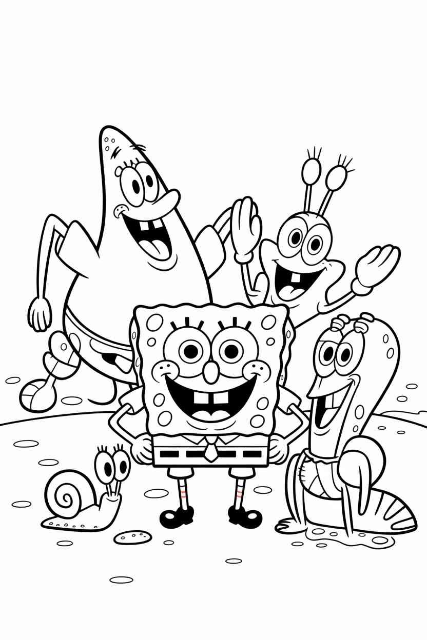 Spongebob squarepants - SpongeBob SquarePants Coloring Pages Free Printable for Kids (2)