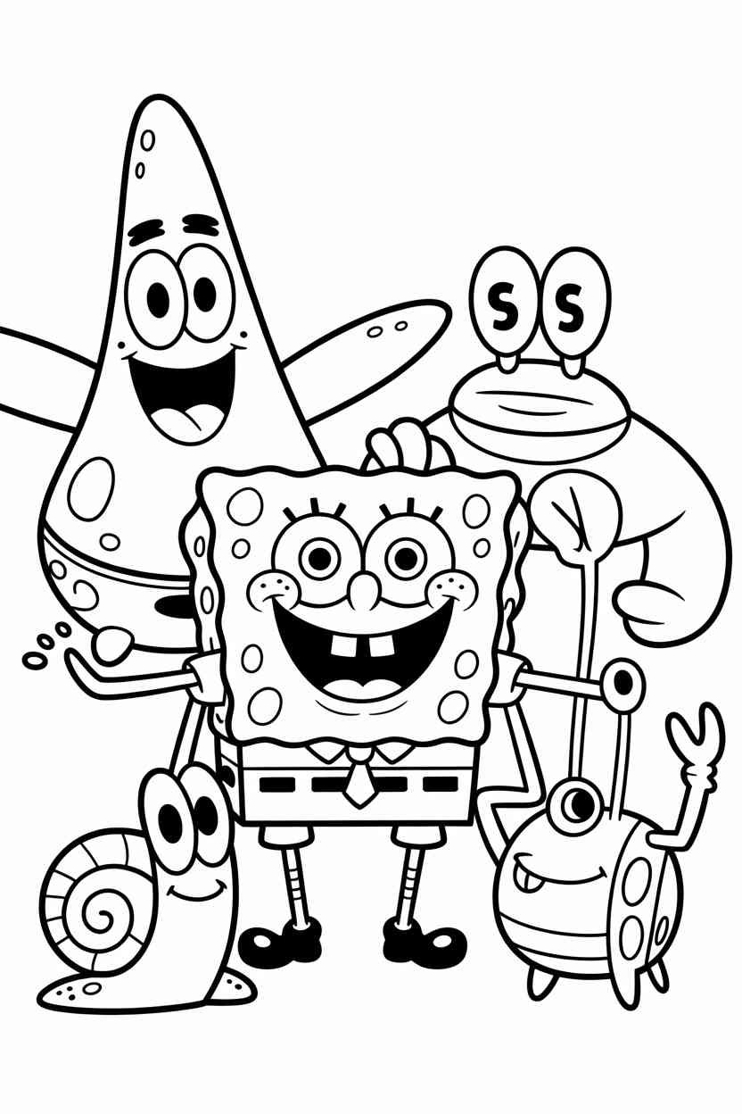 Spongebob squarepants - SpongeBob SquarePants Coloring Pages Free Printable for Kids (3)