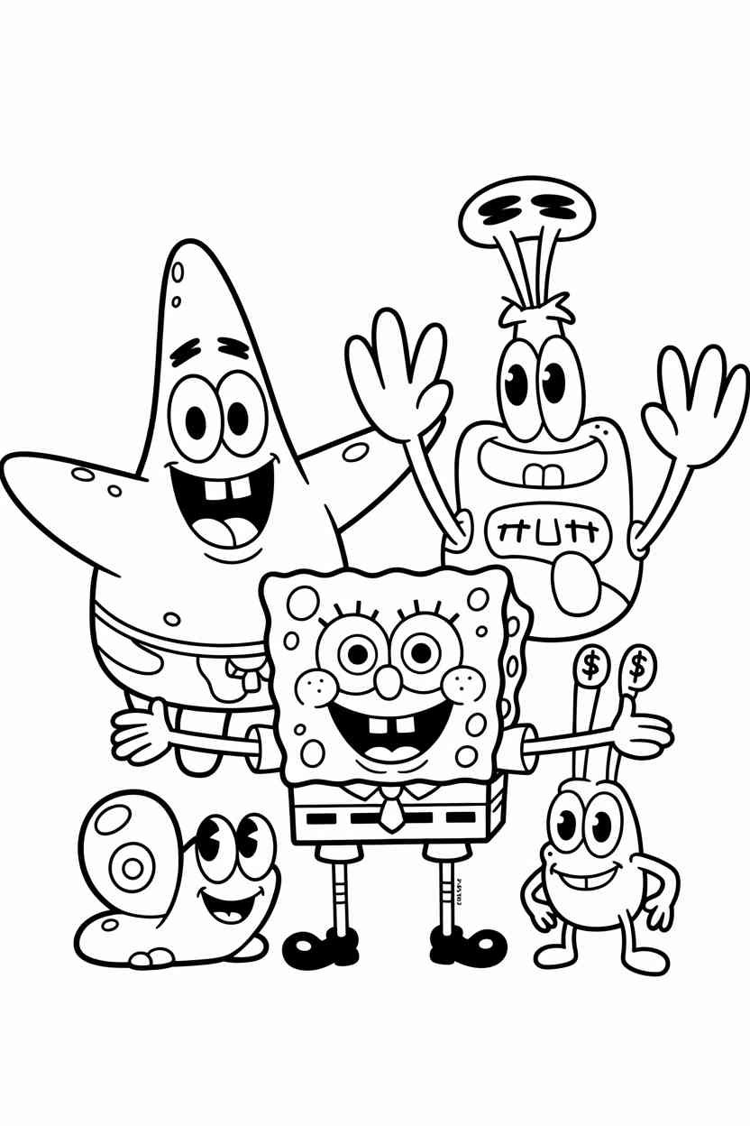 Spongebob squarepants - SpongeBob SquarePants Coloring Pages Free Printable for Kids (4)