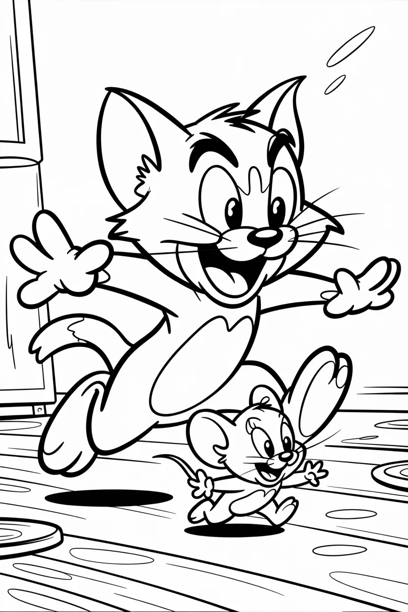 Tom jerry Design 1 - Tom and Jerry coloring pages free printable - Creative