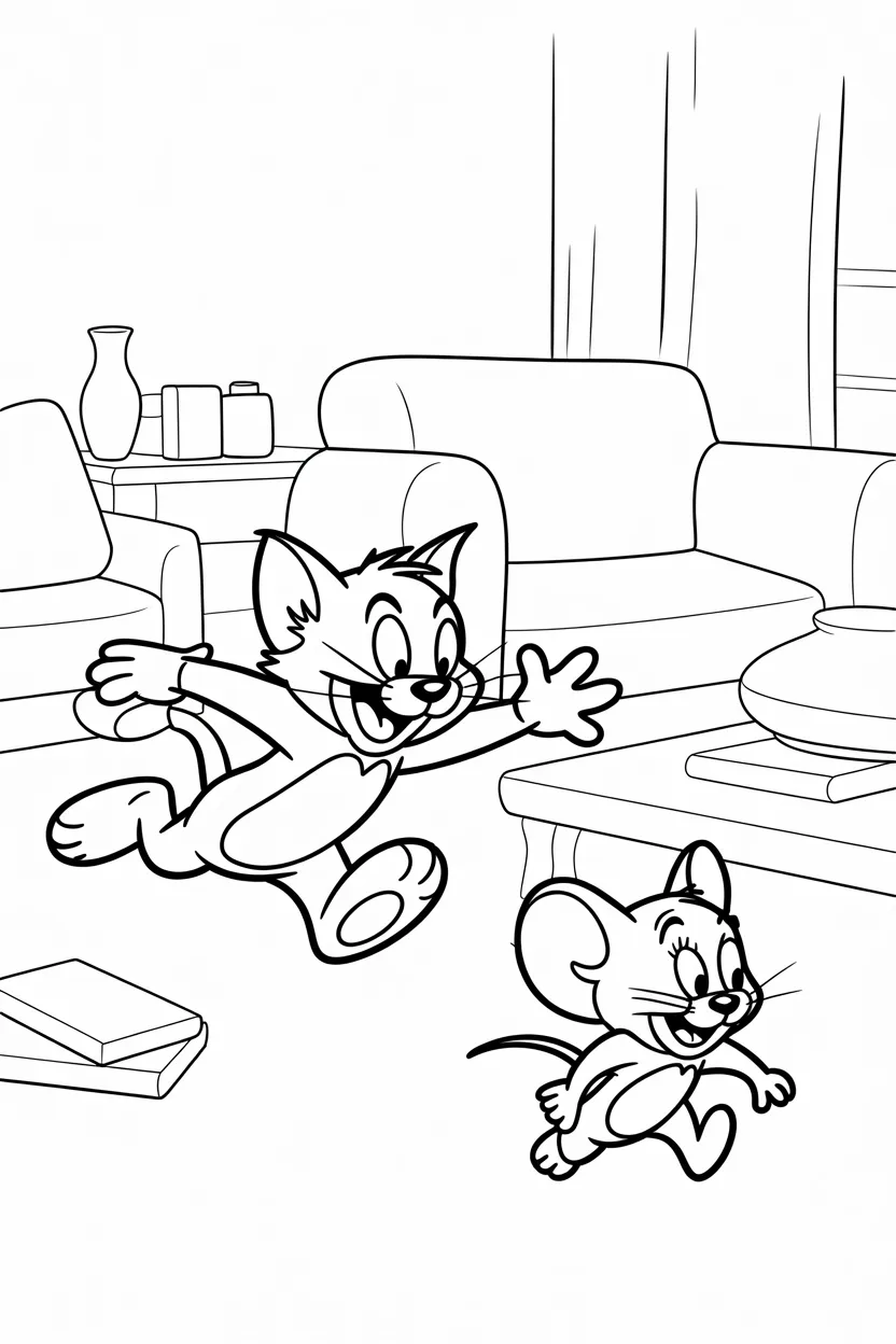 Tom jerry Design 2 - Tom and Jerry coloring pages free printable - Creative
