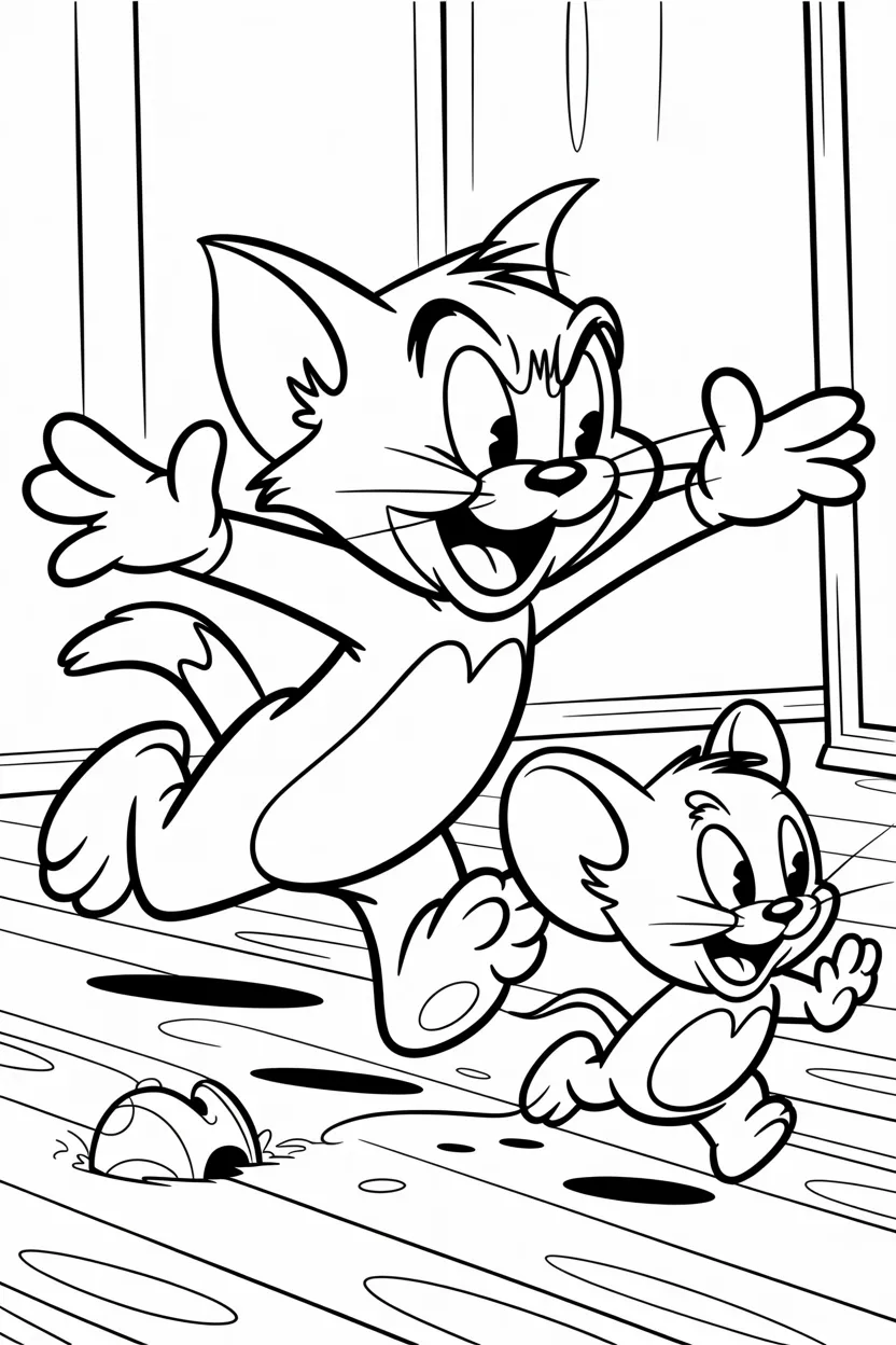 Tom jerry Design 3 - Tom and Jerry coloring pages free printable - Creative