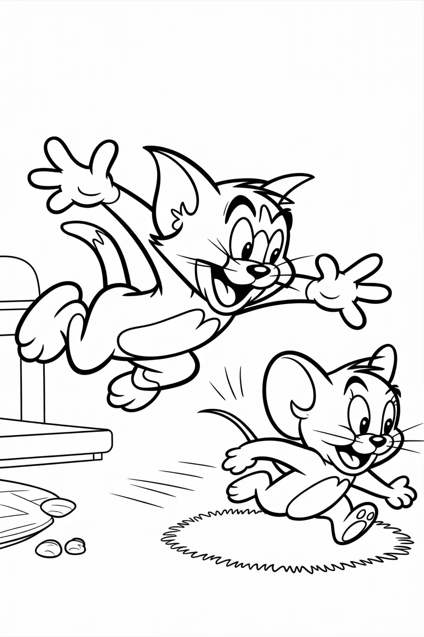 Tom jerry Design 4 - Tom and Jerry coloring pages free printable - Creative