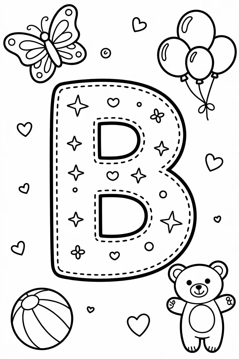 Alphabet letter Design 1 - Alphabet Letter B Coloring Pages Free Printable - Preschoo