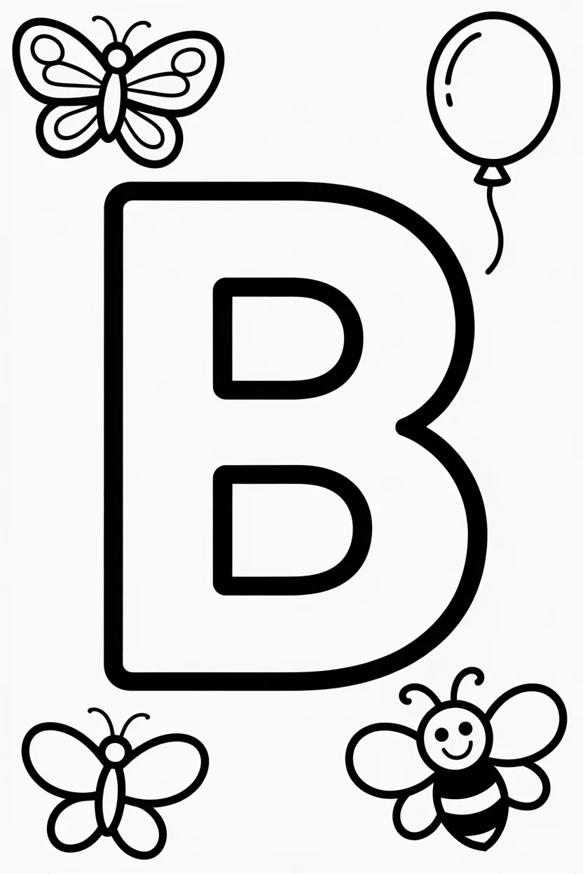 Alphabet letter Design 2 - Alphabet Letter B Coloring Pages Free Printable - Preschoo