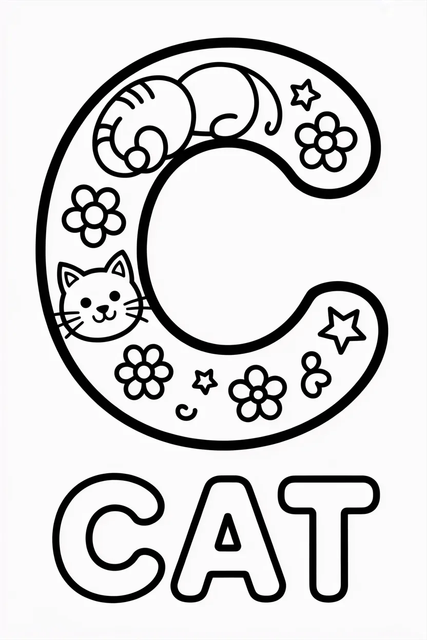 Alphabet letter Design 1 - Alphabet Letter C Coloring Pages Free Printable