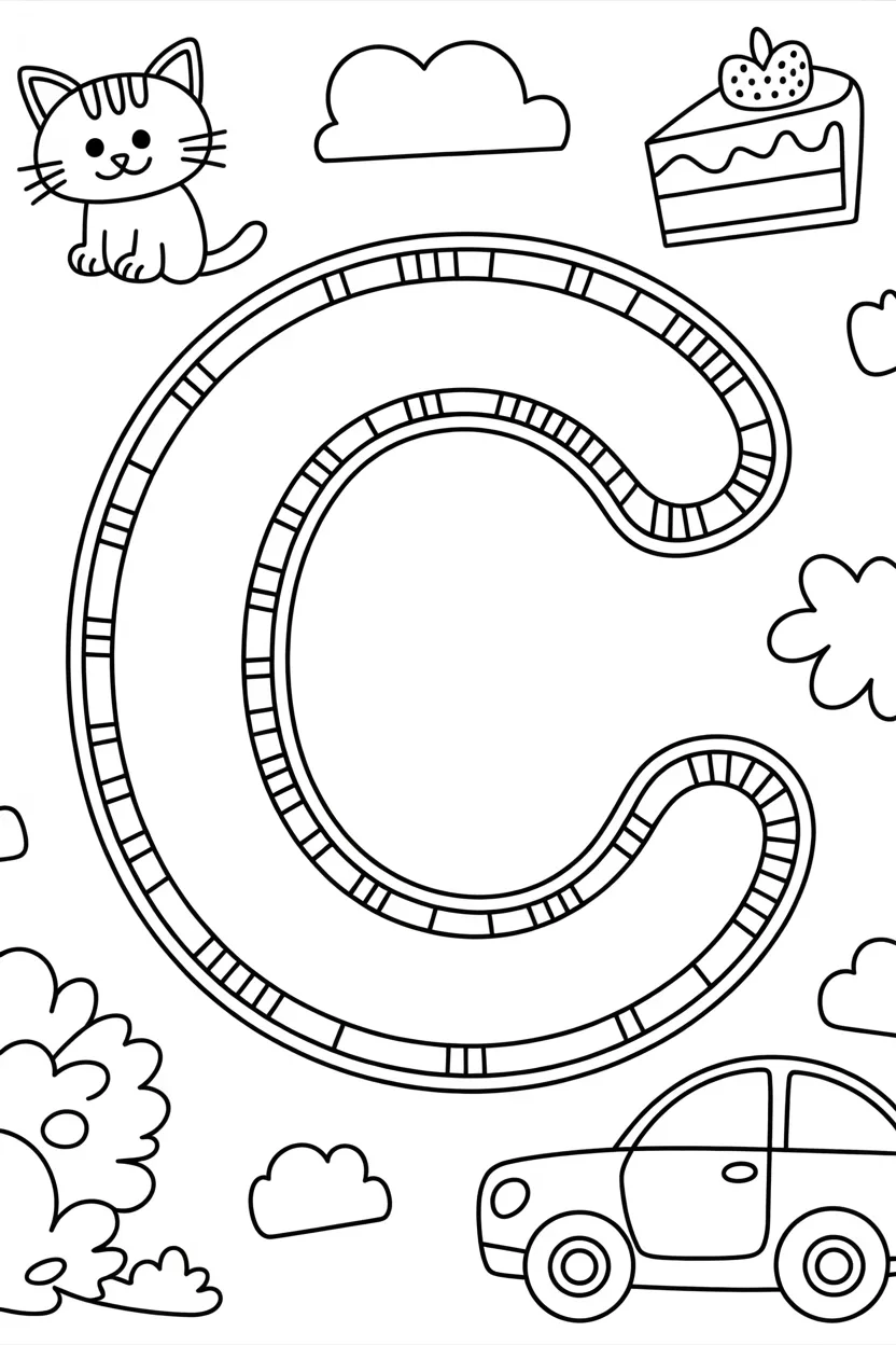Alphabet letter Design 2 - Alphabet Letter C Coloring Pages Free Printable
