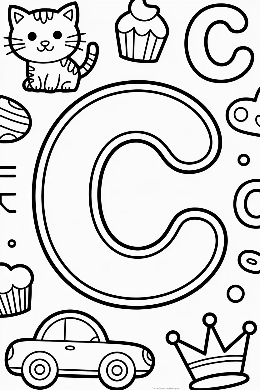 Alphabet letter Design 3 - Alphabet Letter C Coloring Pages Free Printable