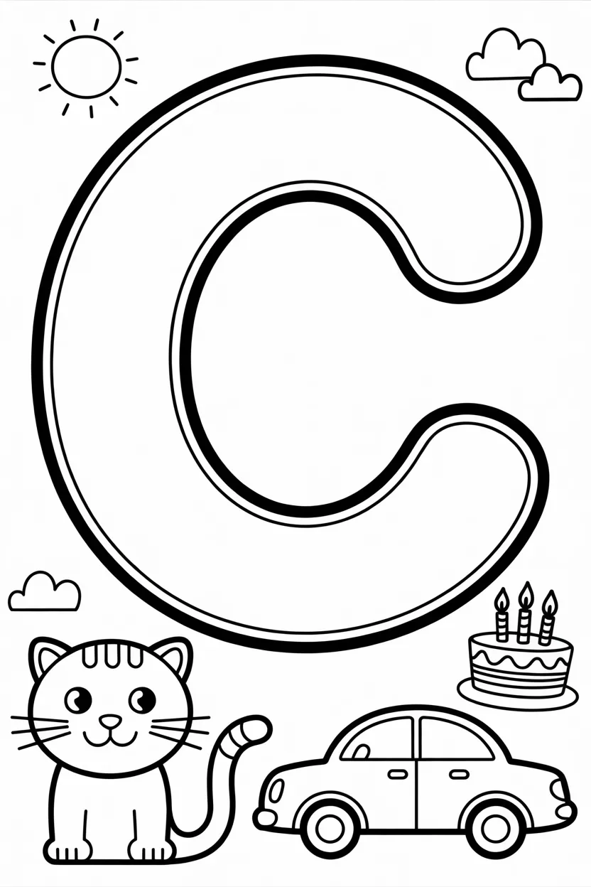 Alphabet letter Design 4 - Alphabet Letter C Coloring Pages Free Printable