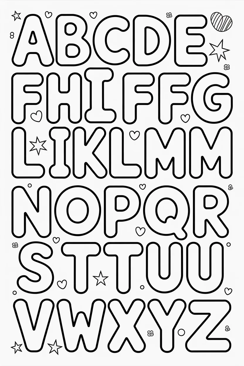 Alphabets Design 1 - Alphabets coloring pages free printable for Kids