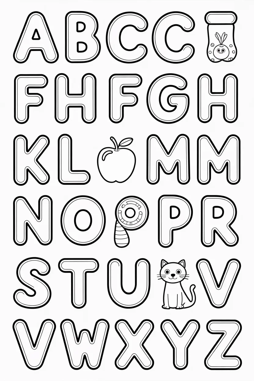 Alphabets Design 2 - Alphabets coloring pages free printable for Kids