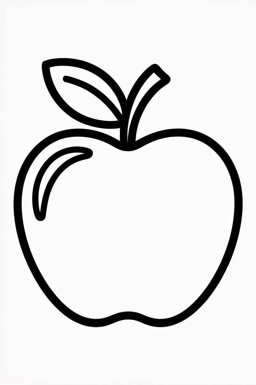 Apple Design 1 - Apple coloring pages free printable for Kids - Educational