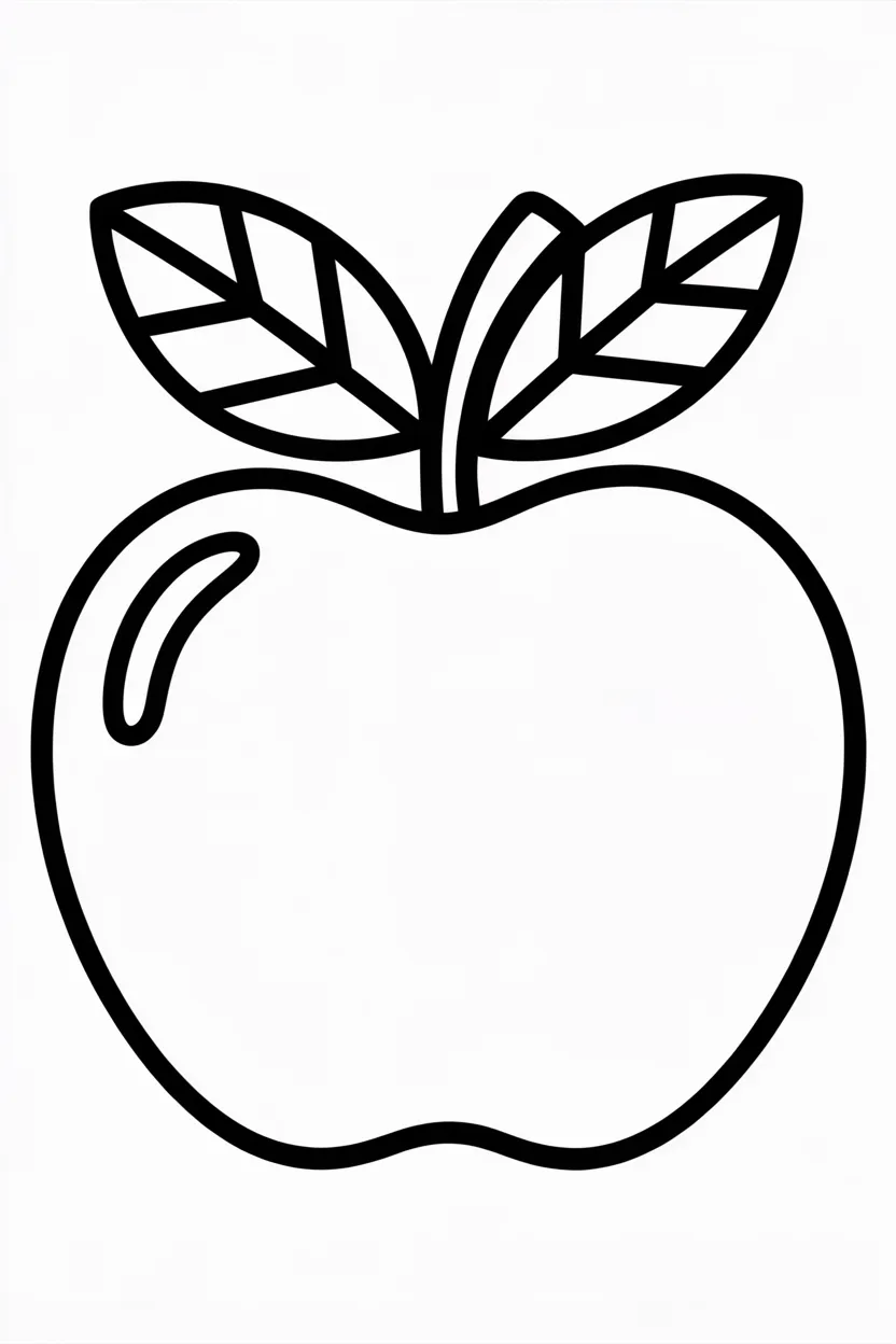 Apple Design 2 - Apple coloring pages free printable for Kids - Educational